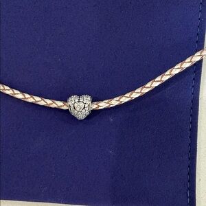 Pandora CZ heart charm silver